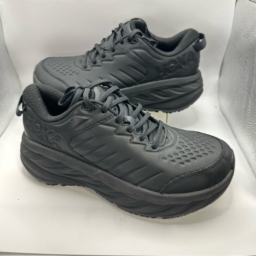 HOKA Bondi SR Black Sneakers Wide Slip Resistant | Women's Size 9 US (D) | EUC